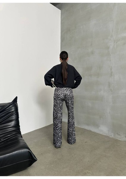 Premium Leopar Desenli Palazzo Pantolon – Yüksek Bel, Oversize modelleri