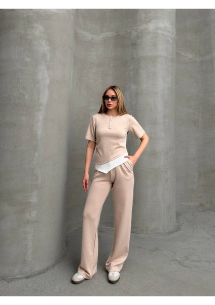 Kadın Modal Kumaş Düğme Detaylı Alt - Üst Takım fiyatları