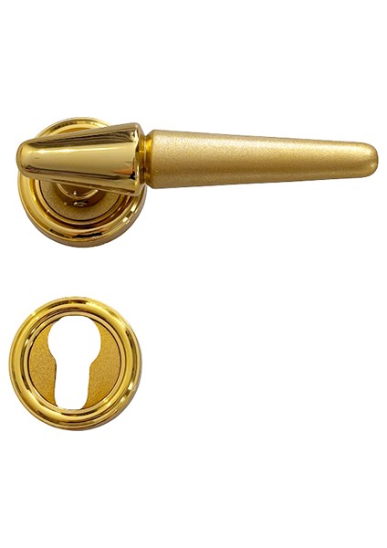 Onur Rozetli Altın Kaplamalı %100 Pirinç Yale Çelik Kapı Kolu, Lüks, Dayanıklı, Paslanmaz, 1 Takım