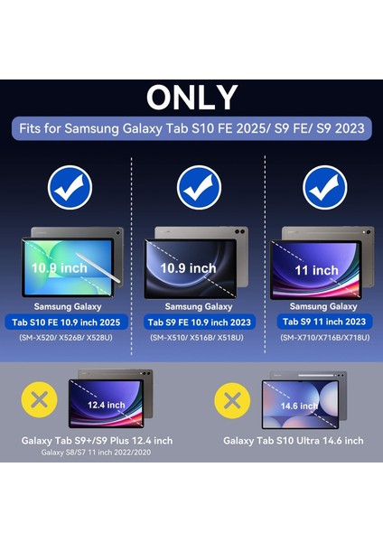 Samsung Galaxy Tab S9 Fe 10.9 Inç / S10 Fe 10.9inç Kılıf Magic Keyboard Klavyeli Manyetik Kapak Standlı S Pen Kilit Yuvalı
