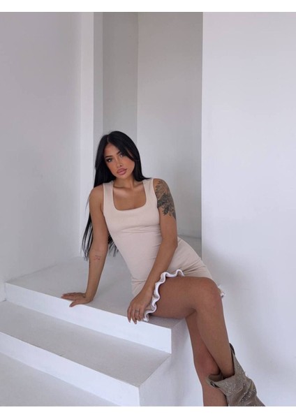 Kadın Fırfır Detaylı Elbise fiyatları