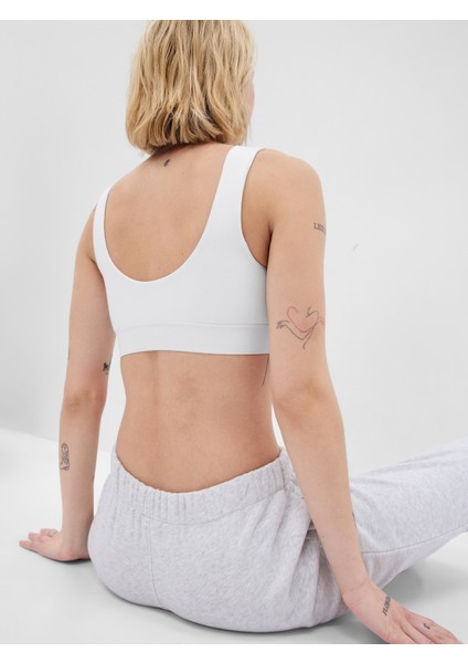 Kadın Beyaz Organik Pamuk Stretch Gap Logo Bralet