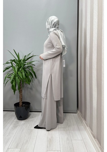 Fermuar Detaylı Triko Tunik Gri T25Y-6017 fiyatları