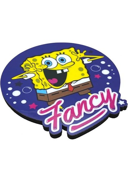 BAL-382959 Sponge Bob Fancy Lacivert Bardak Altlığı