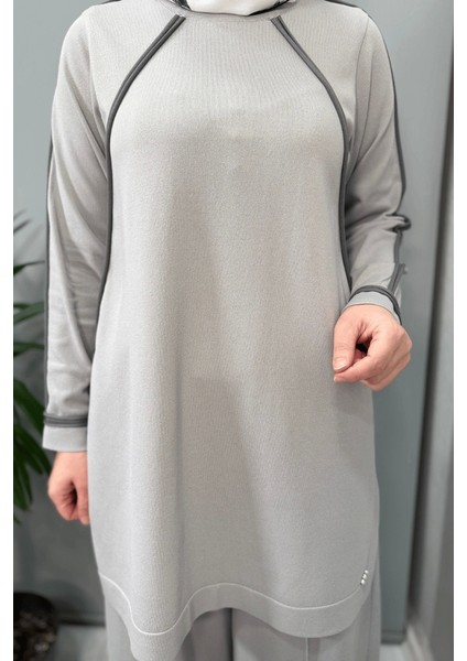 Tiktak Detaylı Triko Tunik Gri T25Y-6030 modelleri
