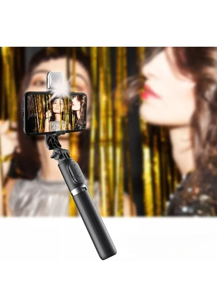 Robinanka Kendiliğinden Işıklı Masaüstü Tripod Olabilen Telefon Tutuculu Kablosuz Kumandalı Selfie Çubuğu fırsatları
