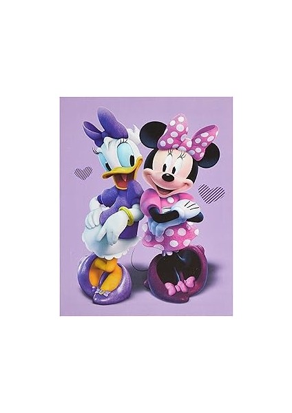 Idea Nuova Minnie Mouse Kanvas LED Duvar Sanatı, Duvar Süsü Dekoru, 29 cm x 40 cm
