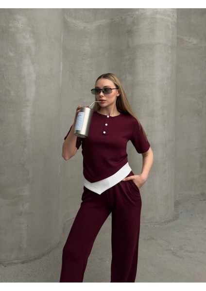 Kadın Modal Kumaş Düğme Detaylı Alt - Üst Takım fiyatları