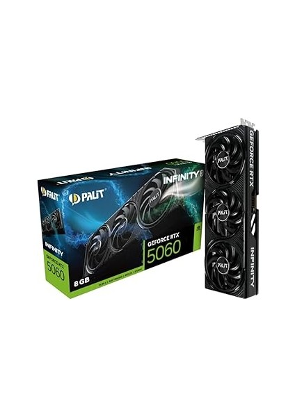 Palit Geforce Rtx 5060 Infinity 3 8gb Ekran Kartı – Gddr7, 128BIT, Pcie 5.0, HDMI 2.1b, Dp 2.1 X3,