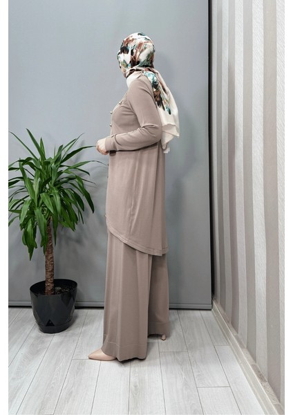 Önü Düğme Detaylı Triko Tunik Mink T25Y-6012 fiyatları