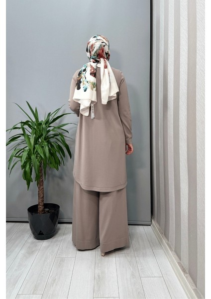 Önü Düğme Detaylı Triko Tunik Mink T25Y-6012 modelleri