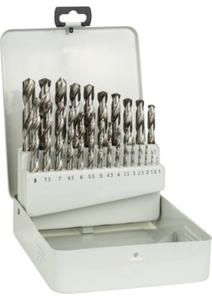 1MM-13MM 25-Adet Set-Hss Matkap Ucu (Fully Ground - Beyaz)