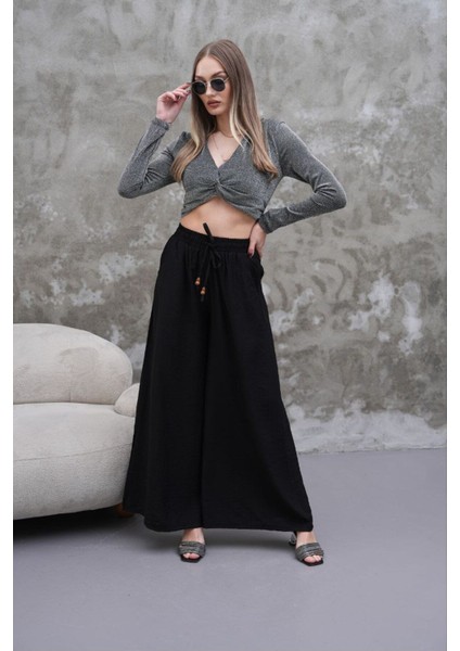 Kadın Modal Kumaş Etek Pantolon - Oversize & Geniş Paça