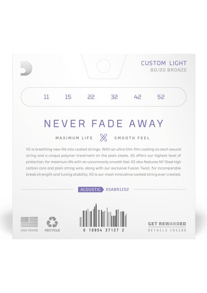 Daddarıo XSABR1152 Akustik Gitar Tel Seti, 11-52, Custom Lıght indirimleri