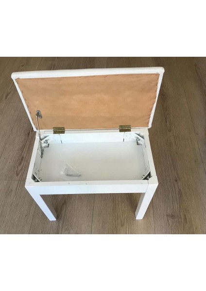 Piyano Taburesi 70 cm Beyaz Sandıklı Masif Ayaklı fiyatları