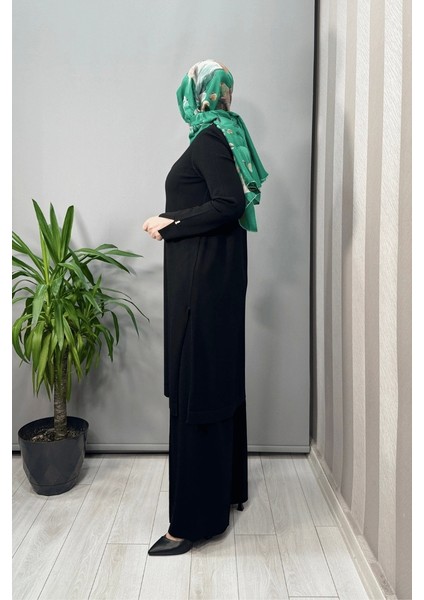 Fermuar Detaylı Triko Tunik Siyah T25Y-6017 fırsatları
