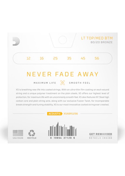 Daddarıo XSABR1256 Akustik Gitar Tel Seti, 12-56, Pb Lıght fiyatları