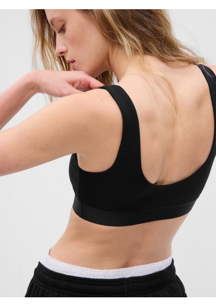 Kadın Siyah Organik Pamuk Streç Gap Logo Bralet fiyatları