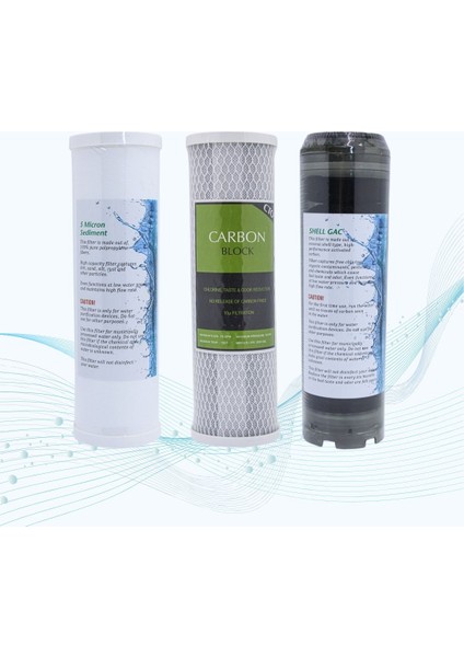 Ih-Las Aura Cebilon Su Arıtma 3'lü Su Arıtma Filtre Seti - 6 Aylık Değişim