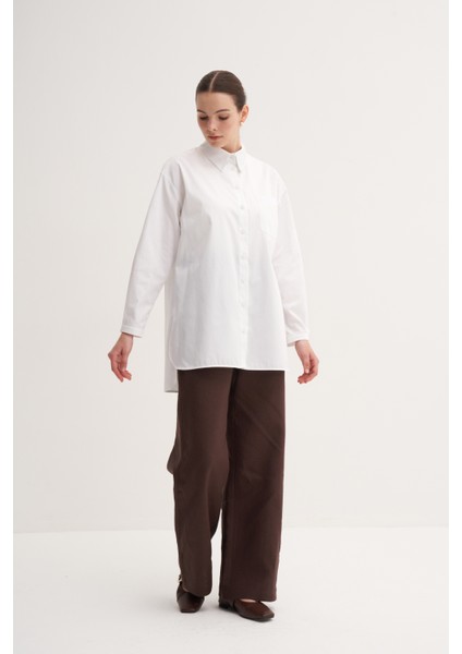 Beyaz %100 Pamuk Yazlık Midi Gömlek modelleri