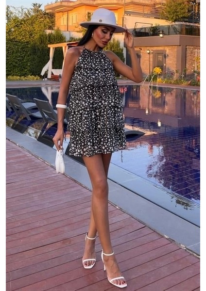 Fırfırlı Şifon Elbise 2905-08 fiyatları