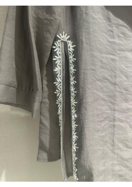 Taşlı Keten Gömlek Takım fırsatları