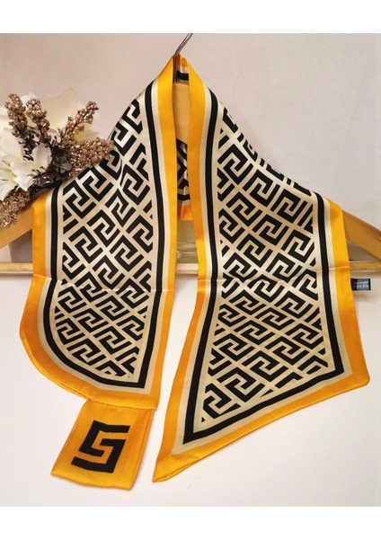 Sarı Geometrik Şekilli Kravat,fular fiyatları