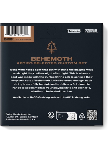 Jim Dunlop BEHN11627 Behemoth Eg-Nkl 7 Telli Elektro Gitar Teli (11/62) fiyatları