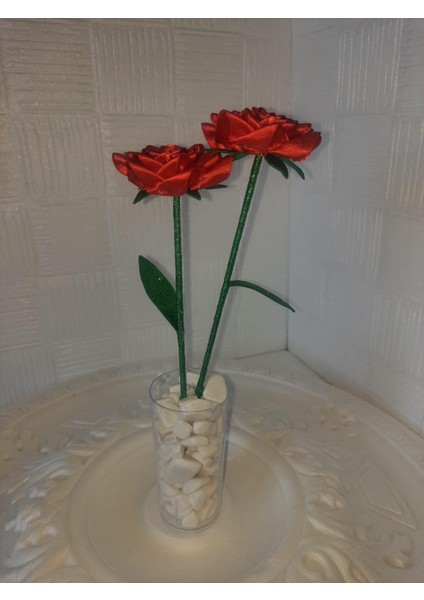 2li Gül Şeffaf Vazo ve Çakıl Taşlı fırsatları