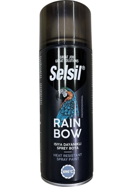 Bfs Selsil Rainbow Akrilik Sprey Boya 690 Derece Isıya Dayanıklı Siyah