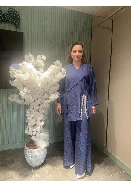 Taşlı Keten Gömlek Takım fiyatları