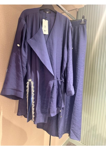 Taşlı Keten Gömlek Takım modelleri