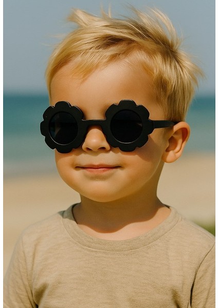 Kids Güneş Gözlüğü Siyah Papatya Çerçeve Uv 400 Korumalı Ce Belgeli Güneş Gözlüğü