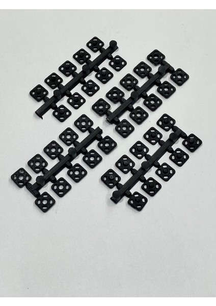 Plastik Çıtçıt 1 cm Kare Çıtçıt / 20 Adet / Siyah