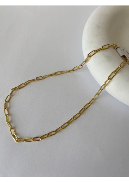 Xuping Orta Boy Ataç Zincir Gold Kolye 48 cm modelleri