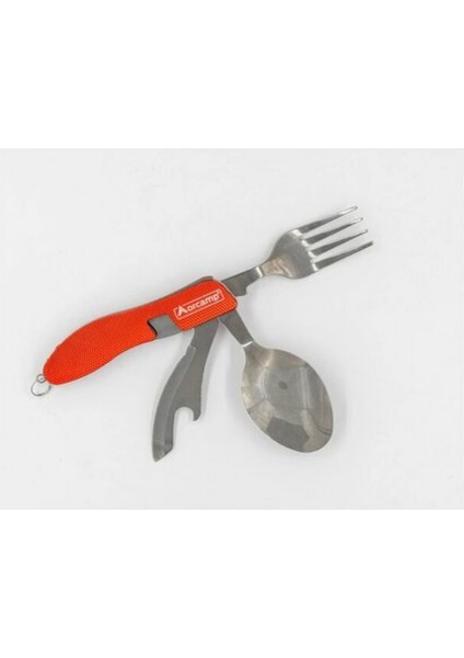 OUT-1350K Kırmızı Kamp Çatal Kaşık Bıçak Seti