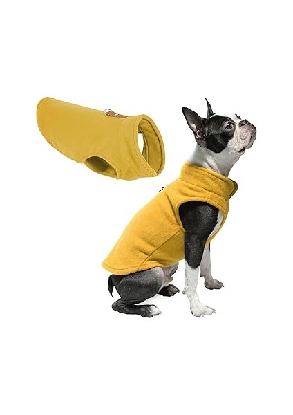 Gooby Polar Yelek Köpek Kazağı – Bal Hardalı, Xl – Tutan Kazak, Polar Köpek Ceketi, O Halkalı