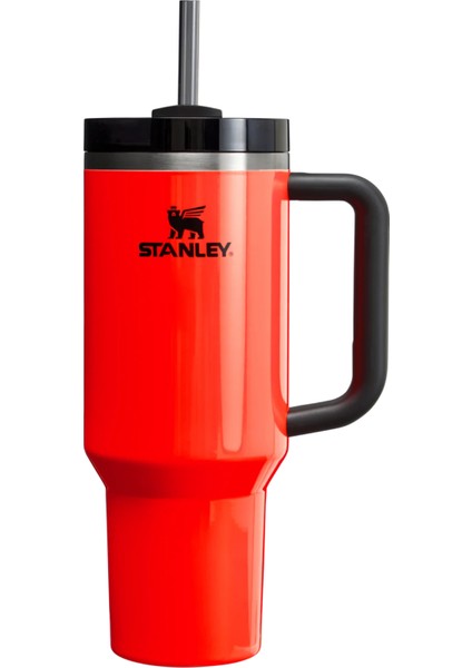 The Neon Quencher H2.0 Flowstate™ Tumbler 40 Oz | Neon Orange Pipetli Termos 1,18 Litre