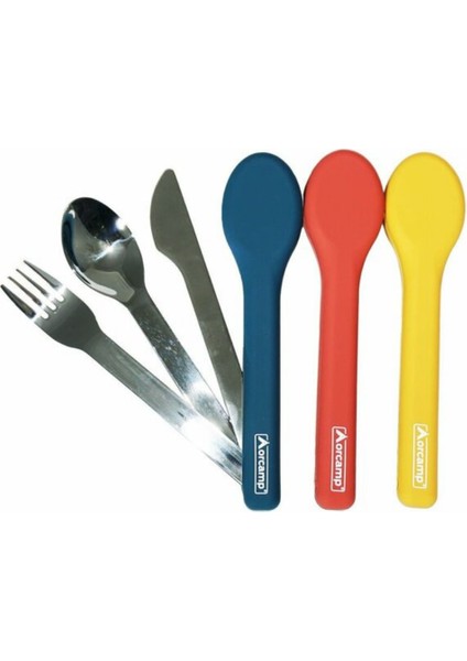 OUT-1970 Mavi Çatal Kaşık Bıçak Seyehat Seti