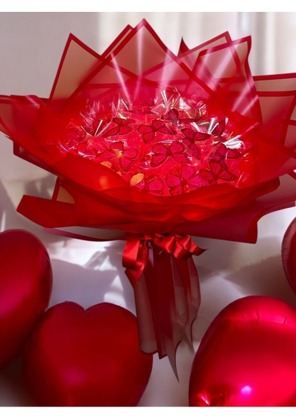 Kırmızı Kelebek Buketi Yapay Çiçek Kalıcı Hediye modelleri