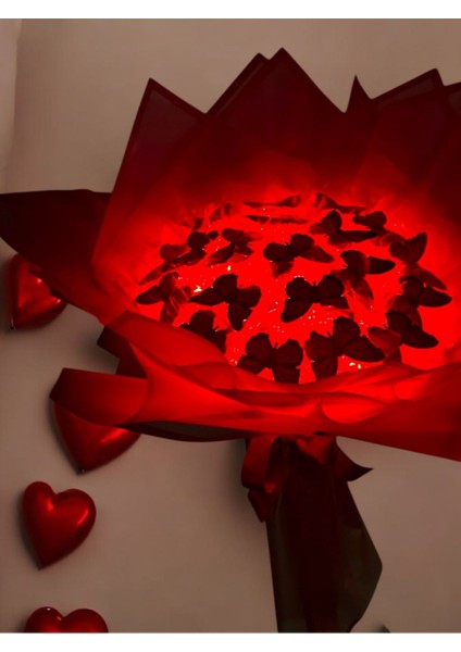 Kırmızı Kelebek Buketi Yapay Çiçek Kalıcı Hediye fırsatları