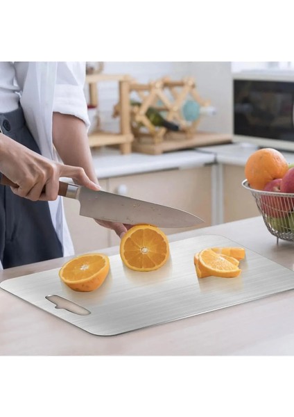 Paslanmaz Çelik Kesme Tahtası 3 Farklı Boy Hijyenik Antibakteriyel Kırılmaz Sağlıklı indirimleri
