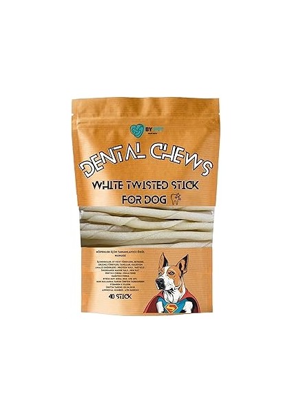 Beyaz Burgu Çubuk Köpek Ödül ve Çiğnemi Kemiği- 40 Adet Maxi Paket
