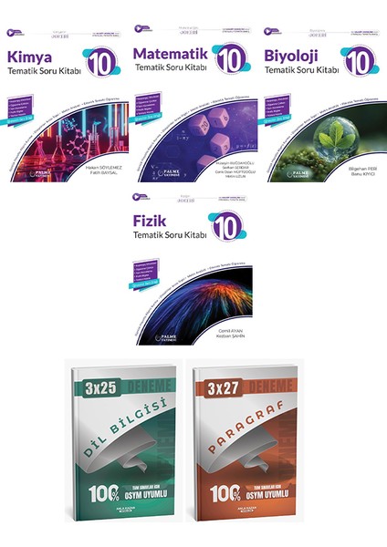 Palme + Anla Kazan 2026 10. Sınıf Tematik Fizik Kimya Biyoloji Matematik Anla Kazan Deneme 6 Lı Set modelleri