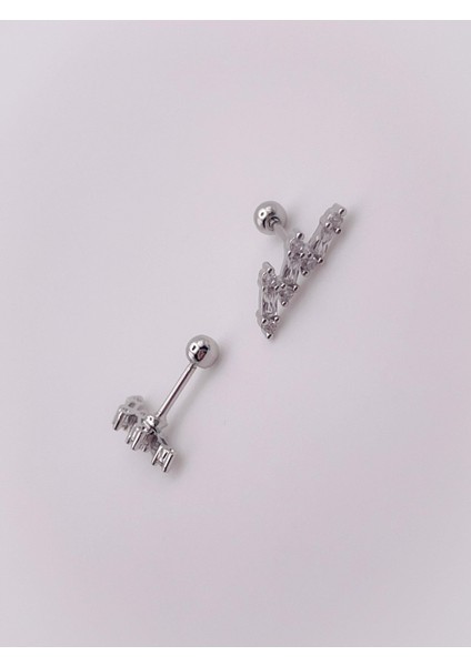 Cerrrahi Çelik Piercing ( Pirsing ) Üç Ince Taşlı Tragus Helix Piercing (1ADET) indirimleri