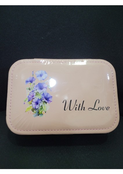 With Love Pembe Eylül Doğum Çiçeği Takı Kutusu, Büyük Kapasiteli Yüzük Saklama