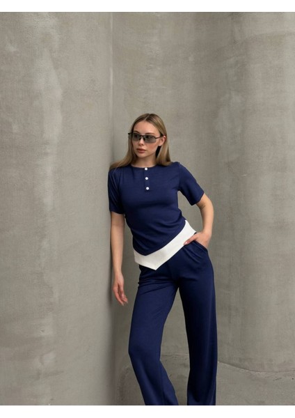 Kadın Modal Kumaş Düğme Detaylı Alt - Üst Takım fiyatları