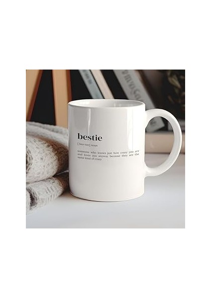 Print Dore Bestie Kahve Kupa, Kahve Kupa, Yakın Arkadaşa Hediye, Şaka Hediye, Sercast Ingilizce