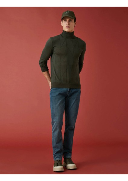 Straight Fit Premium Mark Koyu Indigo Erkek Jean Pantolon 6WAM40068ND fiyatları