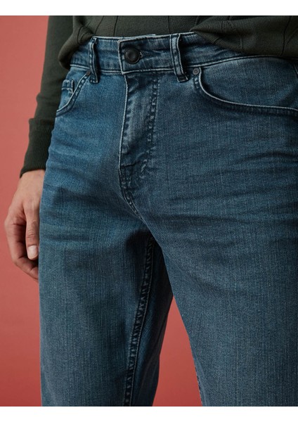 Straight Fit Premium Mark Koyu Indigo Erkek Jean Pantolon 6WAM40068ND indirimleri
